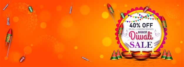 Happy diwali festival background for website header