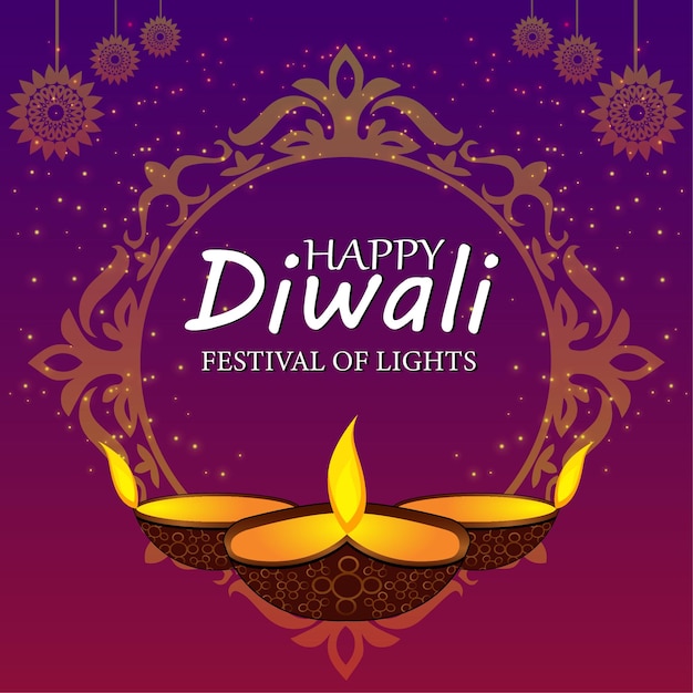 Happy diwali festival banner design