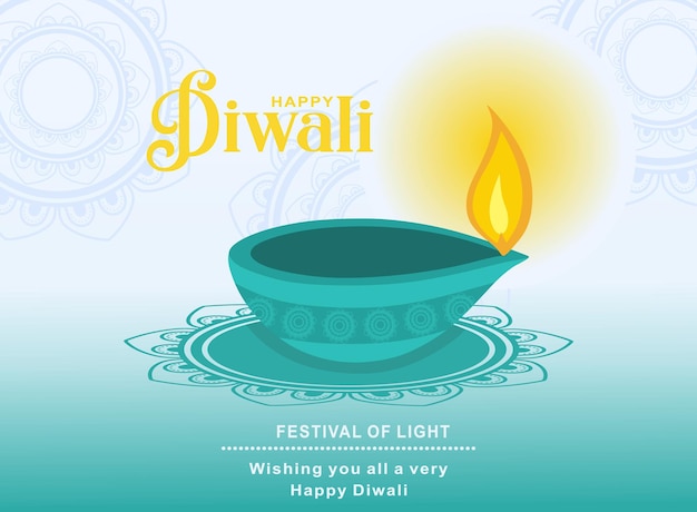 Happy diwali festival celebration banner and poster background