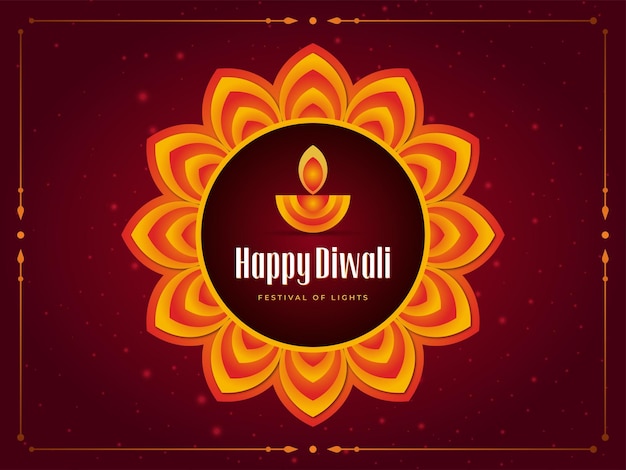 Happy Diwali Festival Celebration with Decorative Background