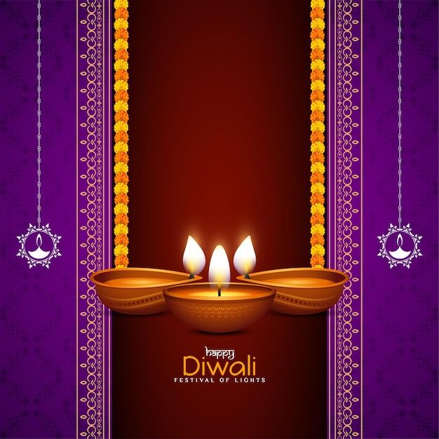 Happy Diwali festival greeting beautiful background