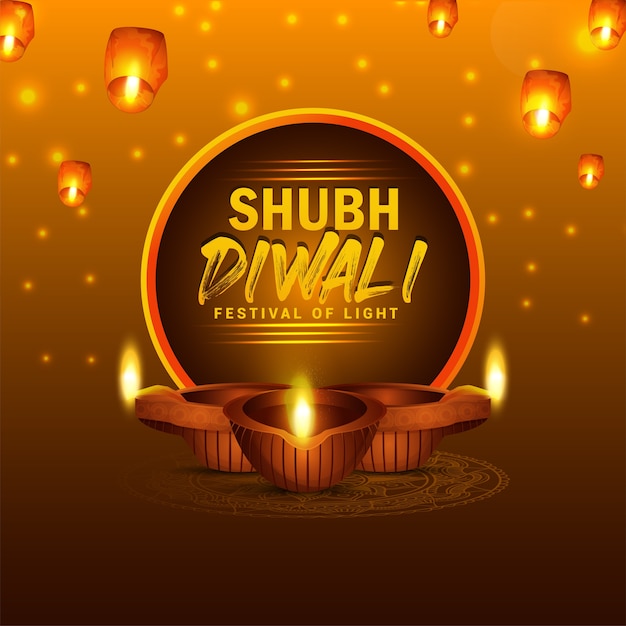 Happy diwali festival of light background