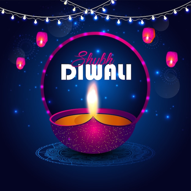 Happy diwali festival of light background