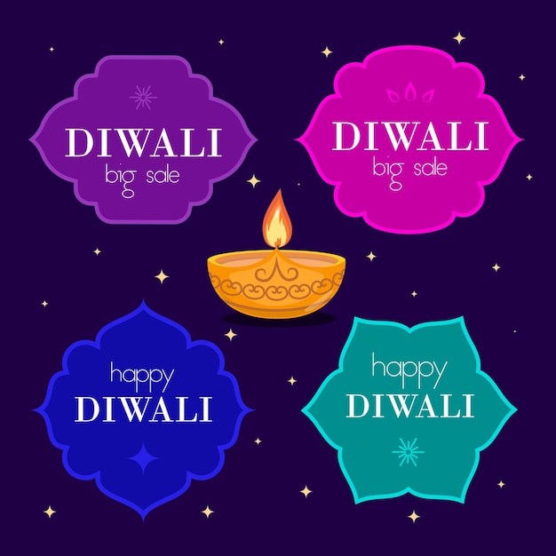 Vector happy diwali festival of light poster banner and social media template modern minimalist design vector concept design