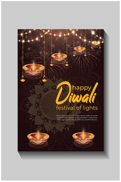 Vector happy diwali festival of lights colorful banner template design