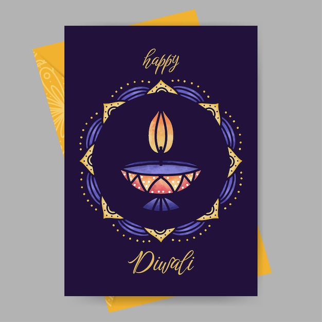 Vector happy diwali festival of lights simple design mandala element for greeting card