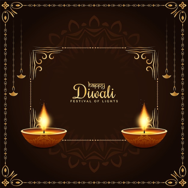 Happy Diwali festival stylish religious background 