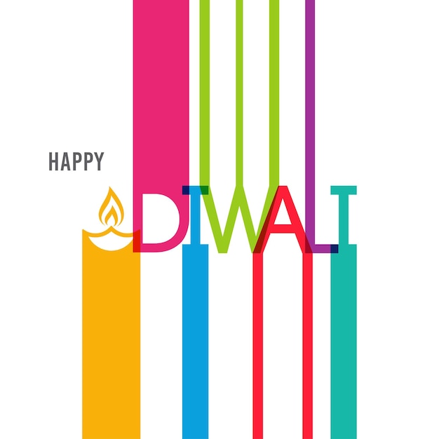 Happy Diwali greeting card with intricate calligraphy and Diwali lamp