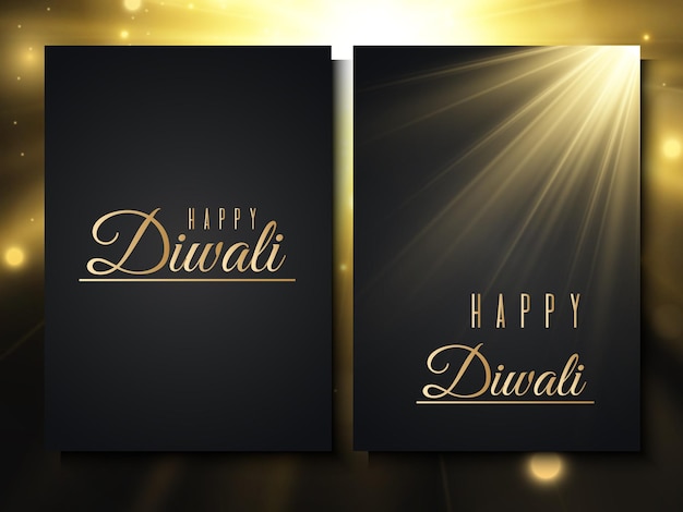 Happy diwali greeting cards luxury collection of invitation templates for festive indian lights