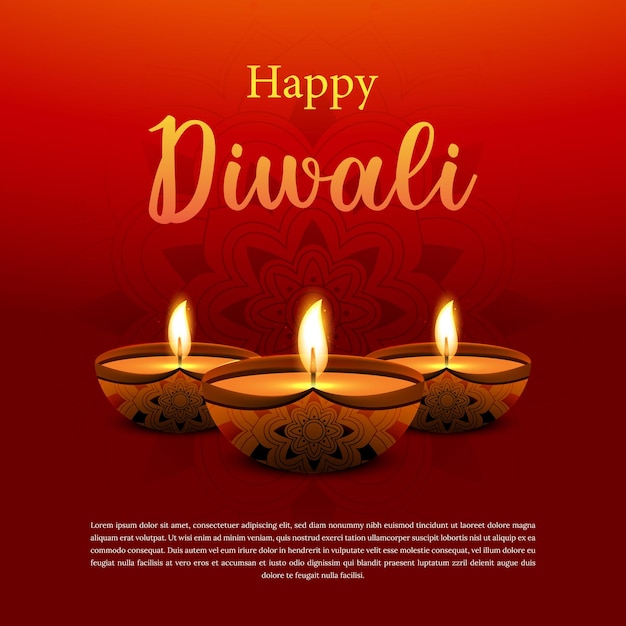 Happy Diwali Greeting Social Media Post Template