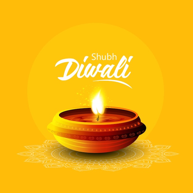 Happy Diwali, illustration Of Burning Diya On Happy Diwali, Diwali Celebration, Festival Of Lights W