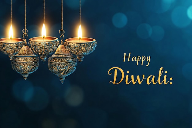 Vector happy diwali indian festival background with candles