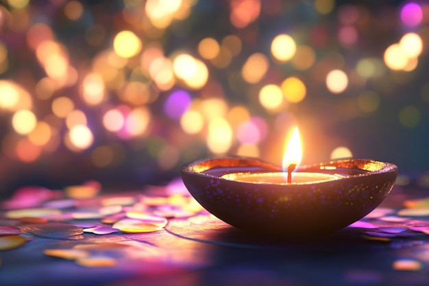 Vector happy diwali indian festival background with candles