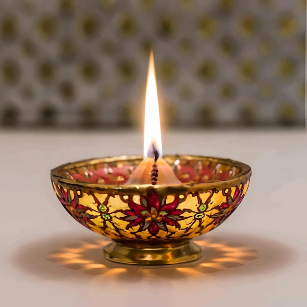 Happy diwali indian festival background with candles