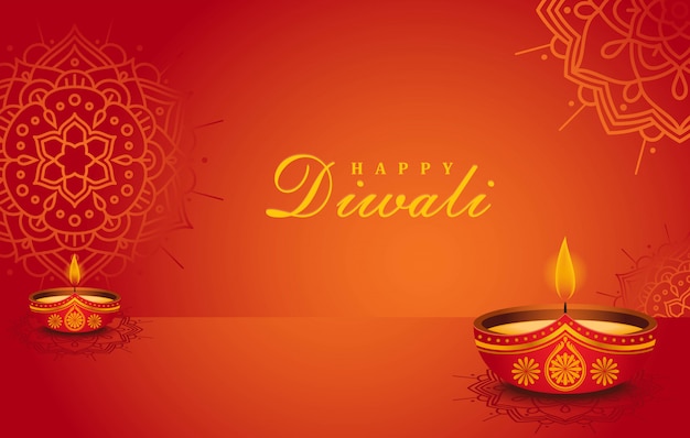 Happy diwali realistic background 