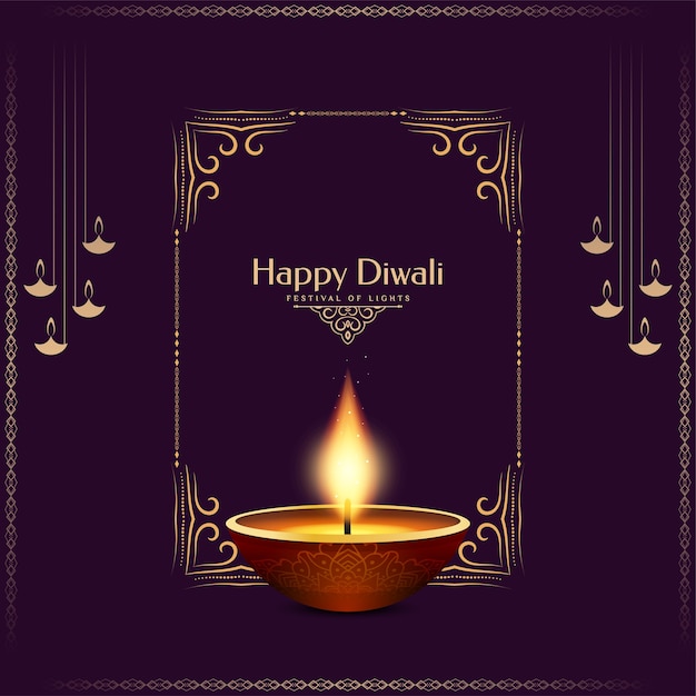 Happy Diwali religious festival stylish frame background  