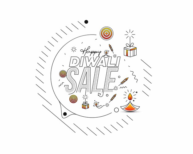 Happy Diwali Sale Banner Poster, Vector illustration.