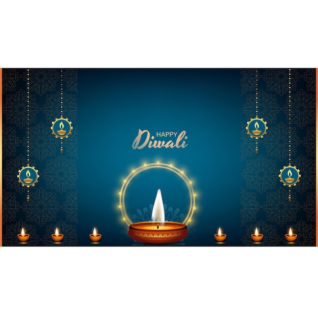 Happy Diwali Template Banner Background for WhatsApp