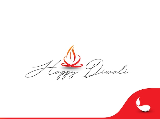 Happy Diwali text design. Abstract vector illustration.