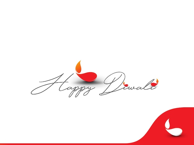 Happy Diwali text design. Abstract vector illustration.