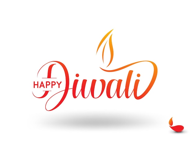 Happy Diwali text design. vector illustration.