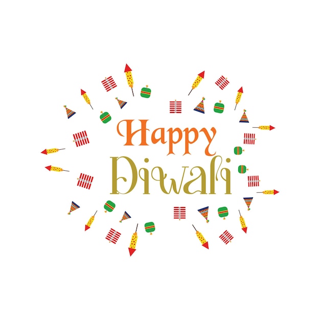 Happy diwali text design