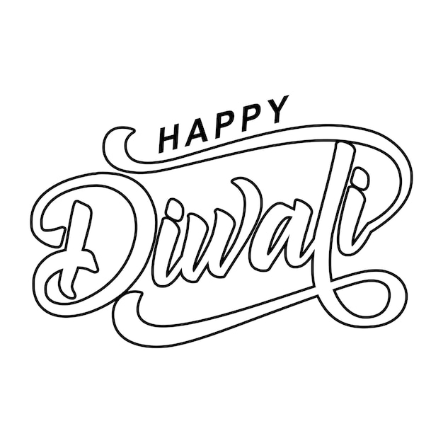 Happy Diwali text vector Happy Diwali text design Happy Diwali cursive font design