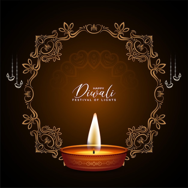 Happy Diwali traditional Indian festival decorative background design