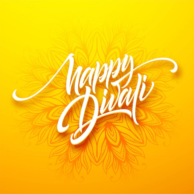 Happy Diwali traditional Indian festival greeting lettering.