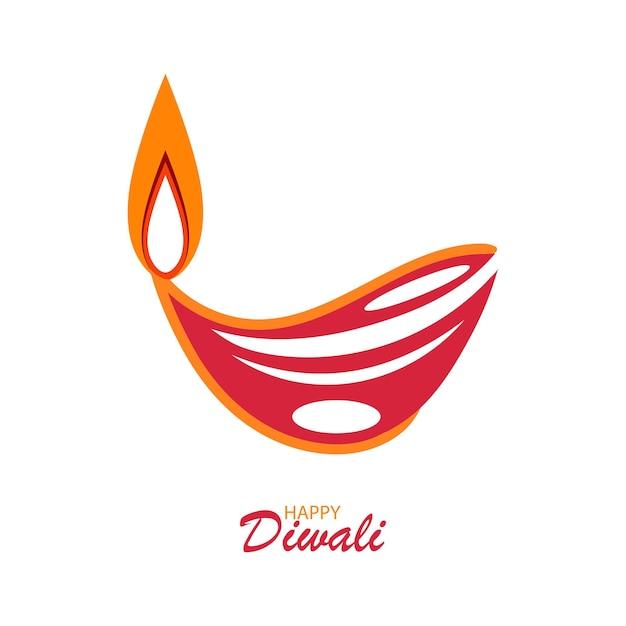 Happy Diwali with diya and rangoli ,Vector illustration.