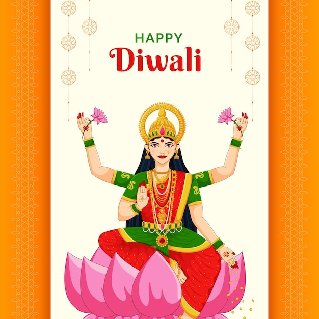 Happy Diwali Worship of Goddess laxmi