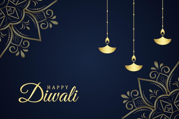 happy diwalli golden background