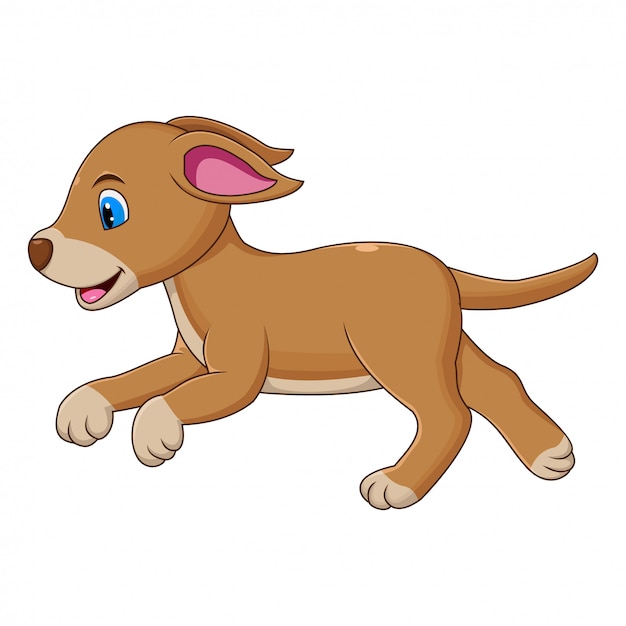 Happy dog cartoon running