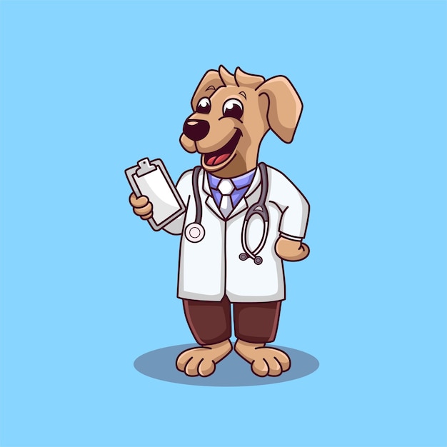 Happy Dog Medic cartoon illustration