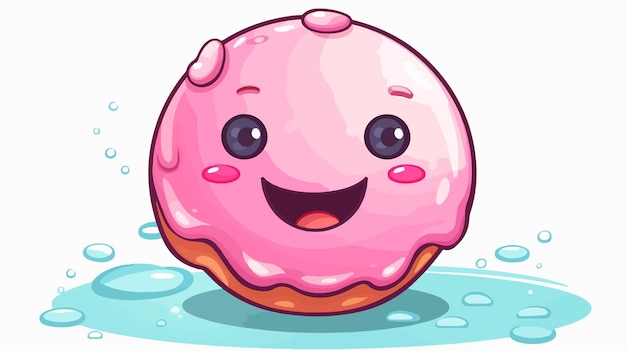 Happy Doughnut Cartoon Illustration