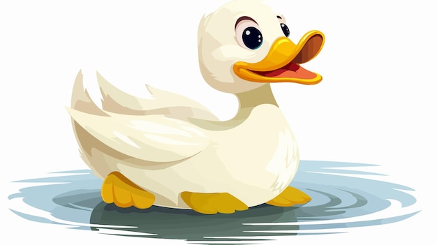 Vector happy duck cartoon vector illustration isolated