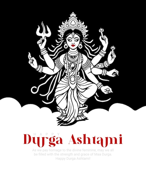 Vector happy durga ashtami social media post banner template