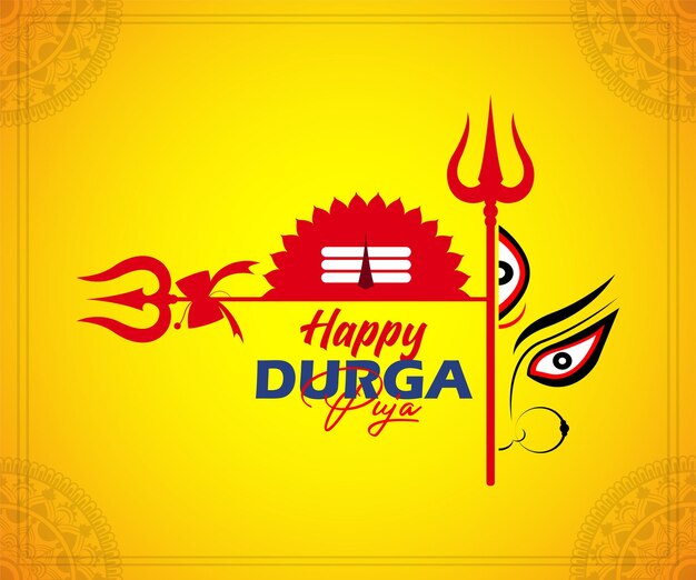 Vector happy durga puja illustration background design