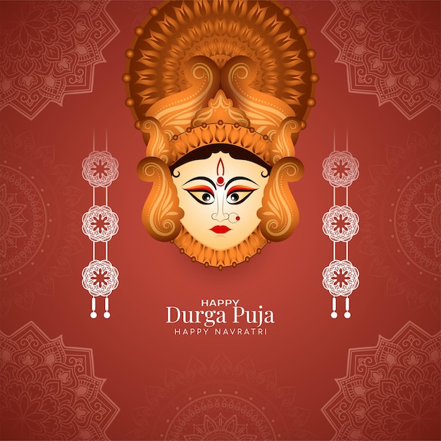 Happy Durga puja and Navratri Indian festival decorative background