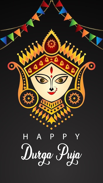 Happy Durga Puja social media story design