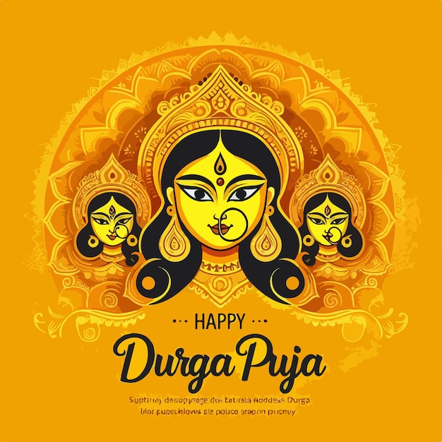 happy durga puja subh navratri background design