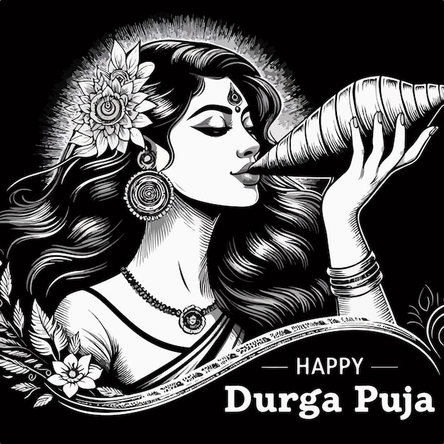 Vector happy durga puja subh navratri background design