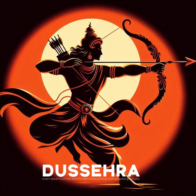 Vector happy dussehra digital and creative art design