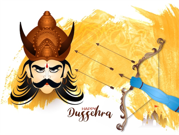 Happy Dussehra festival celebration greeting card background design