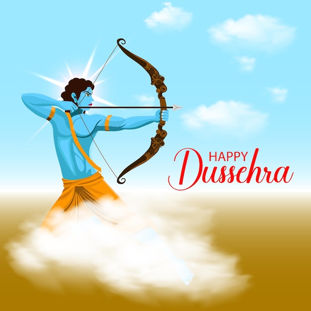 Vector happy dussehra festival vector social media post