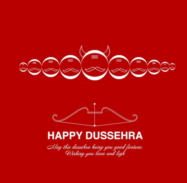 Happy Dussehra greetings with ten ravan face