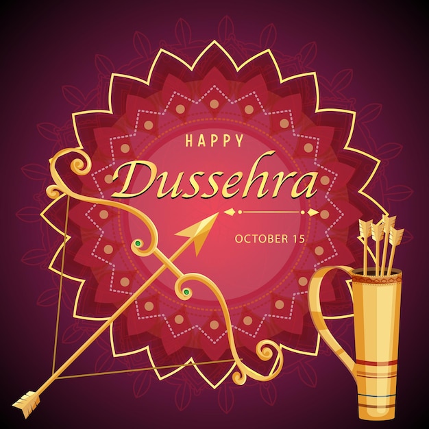 Happy Dussehra Hindu festival poster