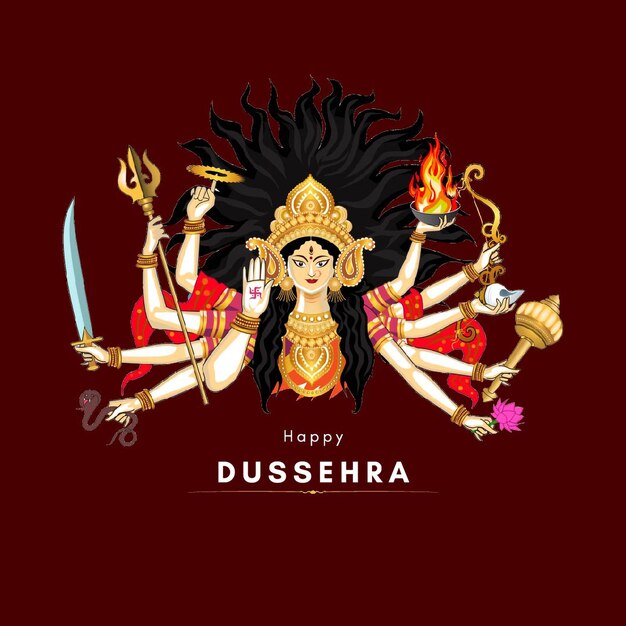 Vector happy dussehra social media post design