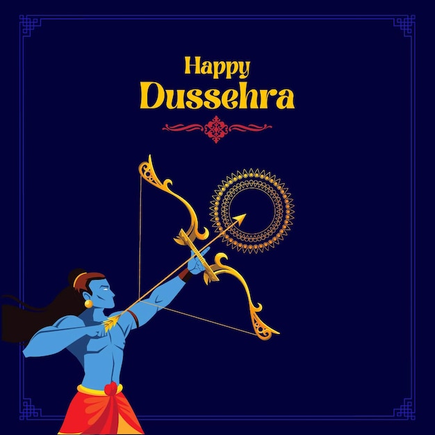 Vector happy dussehra social media post designs