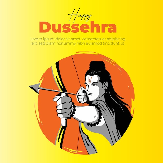 Happy Dussehra Social Media Template for Instagram Post Feed